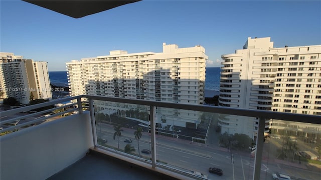 balcony with a view of city