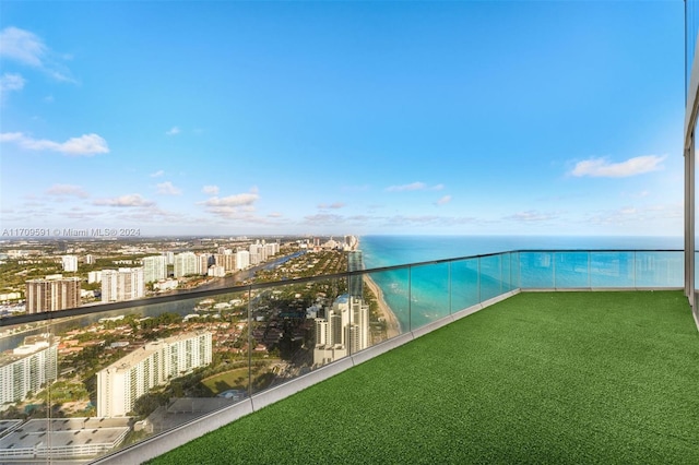 balcony with a water view