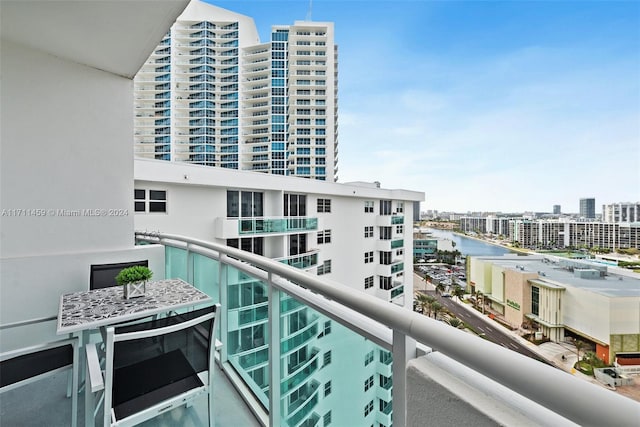 balcony with a water view