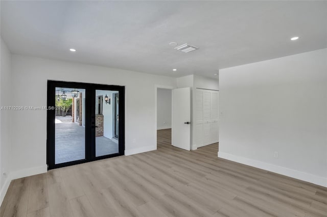 empty room featuring light wood-type flooring