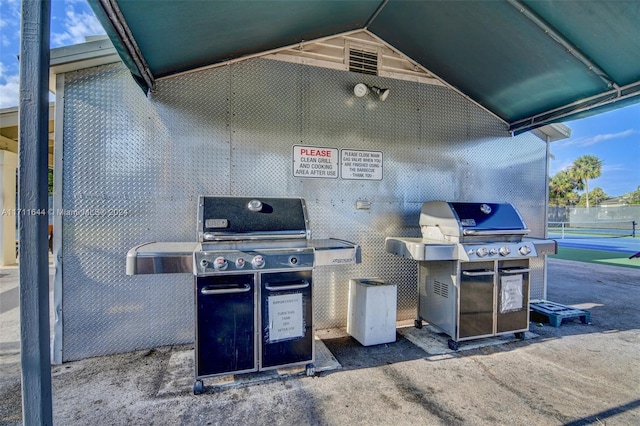 view of patio / terrace with a grill