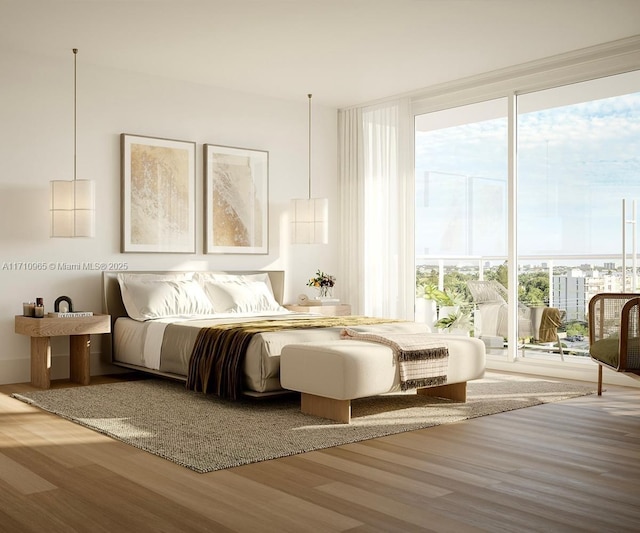 bedroom featuring hardwood / wood-style floors