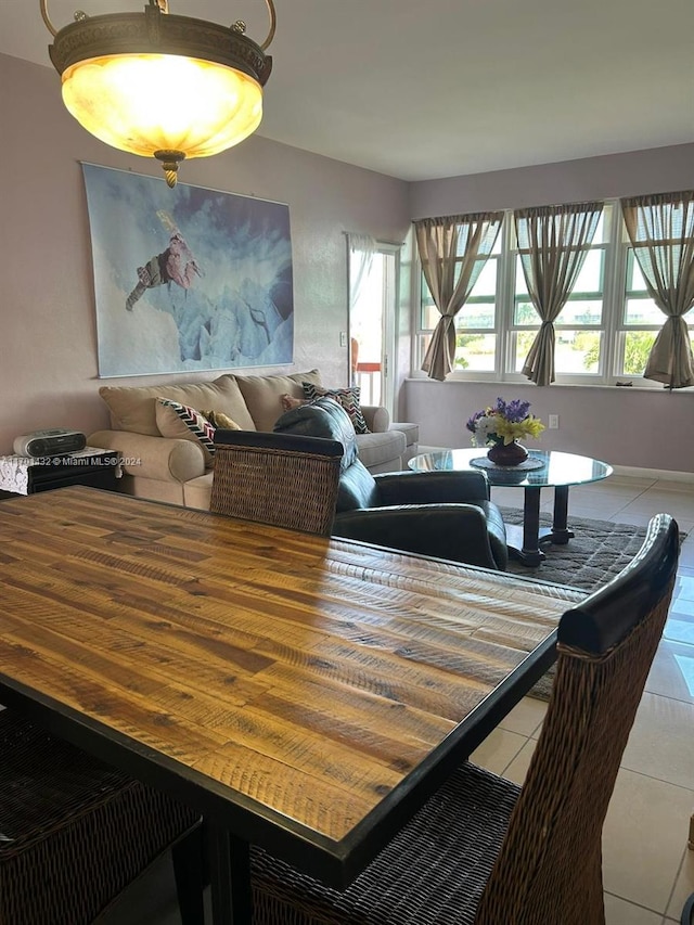 view of tiled dining room