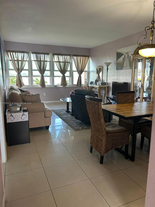 view of tiled dining area