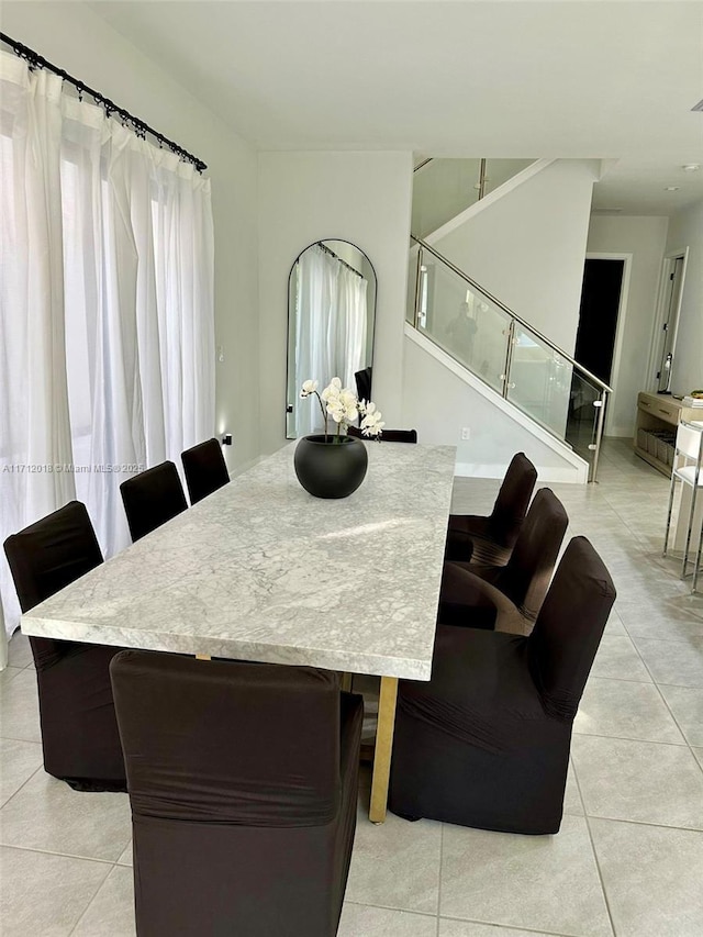 view of tiled dining area