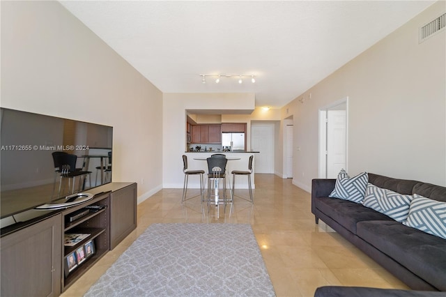 view of tiled living room