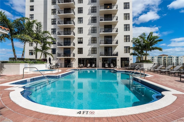 view of pool with a patio