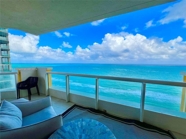 balcony with a water view