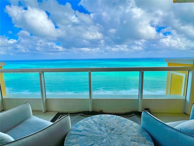 balcony with a water view