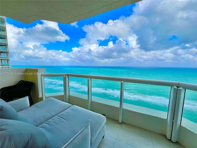 balcony with a water view