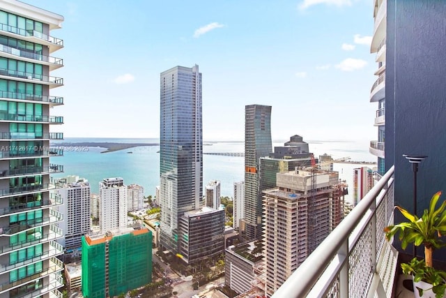 view of city with a water view