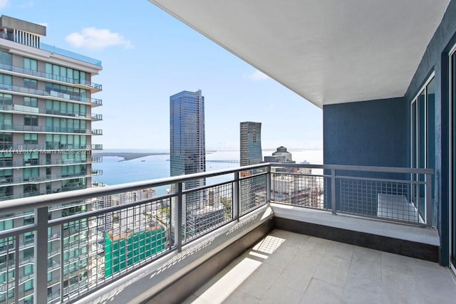 balcony with a water view