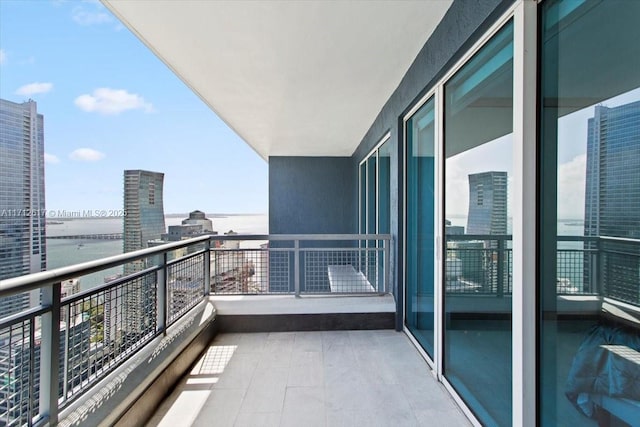 balcony with a water view