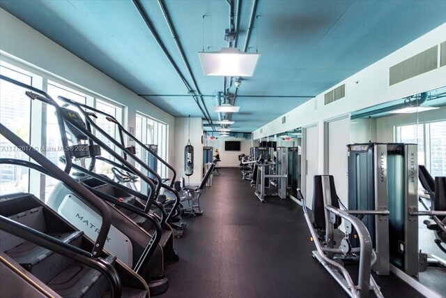 60 SW 13th St Unit 4606, Miami, FL 33130 - workout area featuring plenty of natural light