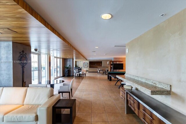 60 SW 13th St Unit 4606, Miami, FL 33130 - tiled living room with recessed lighting