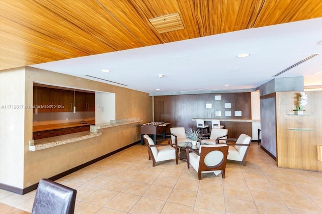 60 SW 13th St Unit 4606, Miami, FL 33130 - tiled dining area featuring recessed lighting and wood ceiling