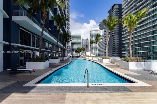 view of pool with a patio area