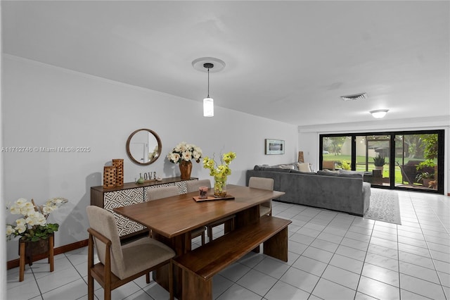 view of tiled dining area