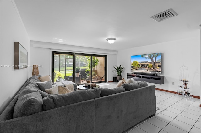 view of tiled living room