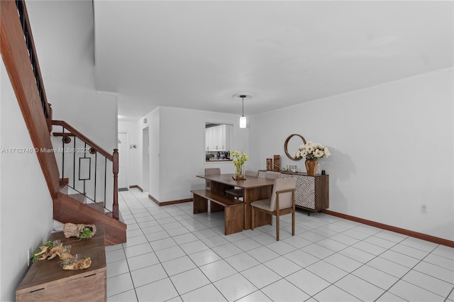 view of tiled dining room