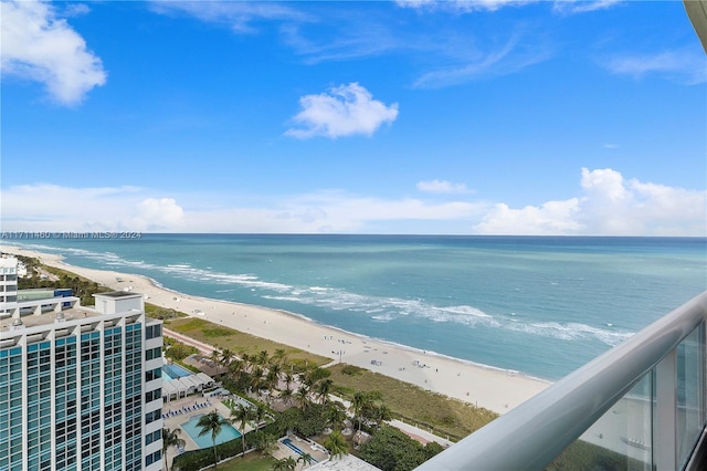 property view of water with a view of the beach