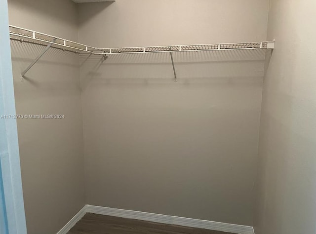 walk in closet featuring hardwood / wood-style flooring