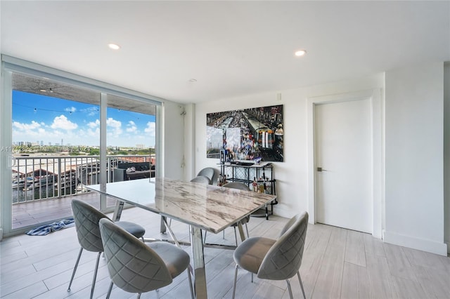 dining area featuring light hardwood / wood-style floors