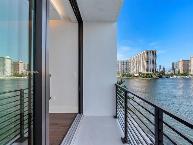 balcony with a water view