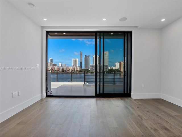 empty room with hardwood / wood-style floors