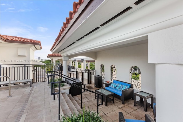 view of patio with an outdoor hangout area