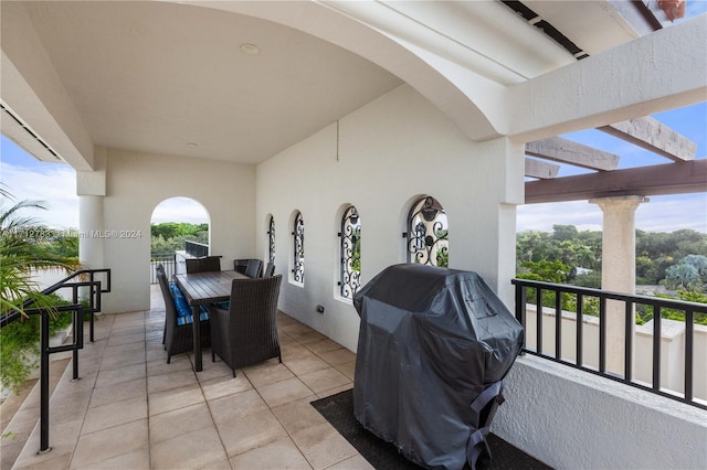 view of patio featuring grilling area