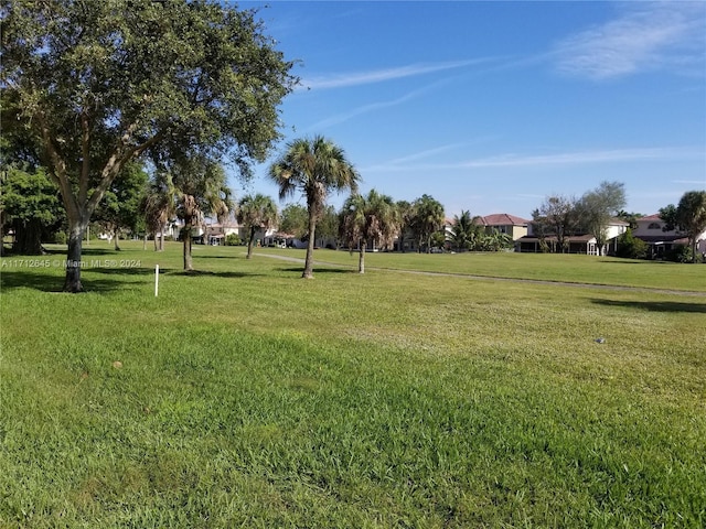 view of property's community featuring a lawn