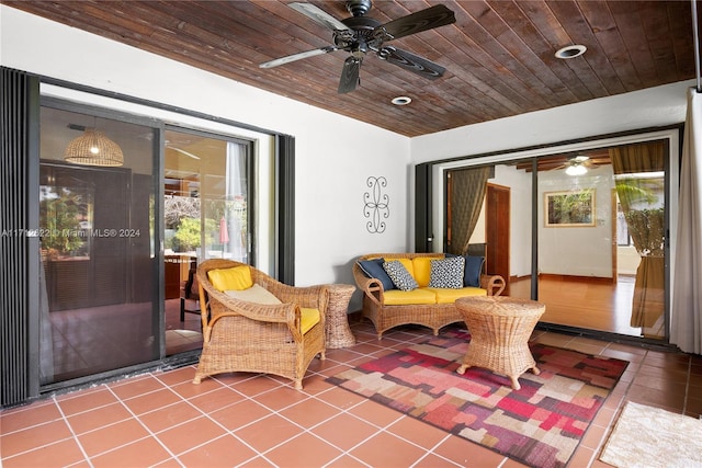 view of patio / terrace featuring ceiling fan