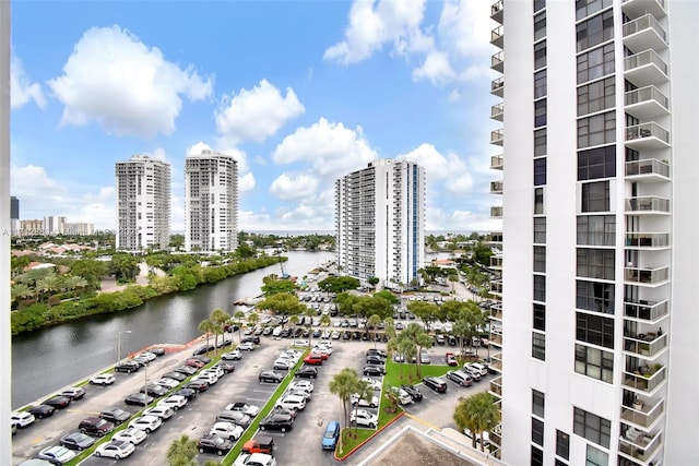 property view of water with a city view