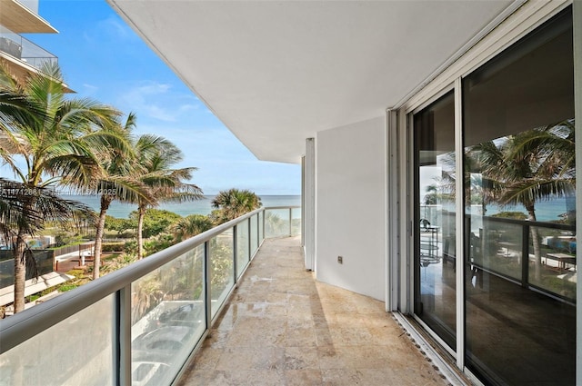 balcony with a water view