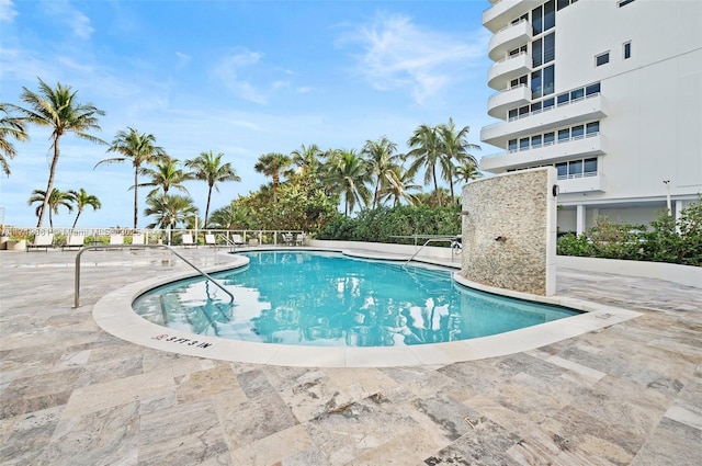 view of pool with a patio area