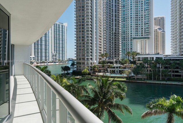495 Brickell Ave Unit Bay407, Miami, FL 33131 - balcony featuring a water view and a city view