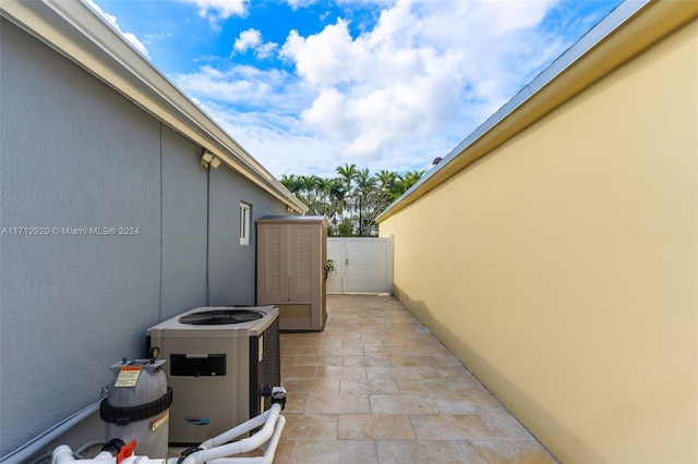 view of patio featuring central AC unit