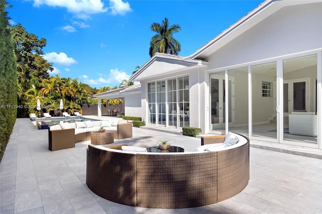 view of patio featuring an outdoor living space