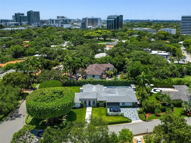 bird's eye view featuring a view of city