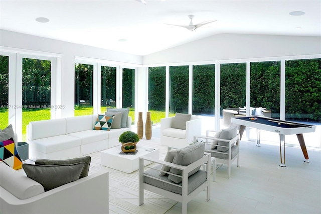 sunroom featuring billiards