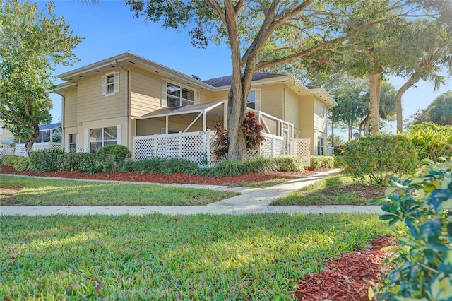 exterior space with a yard