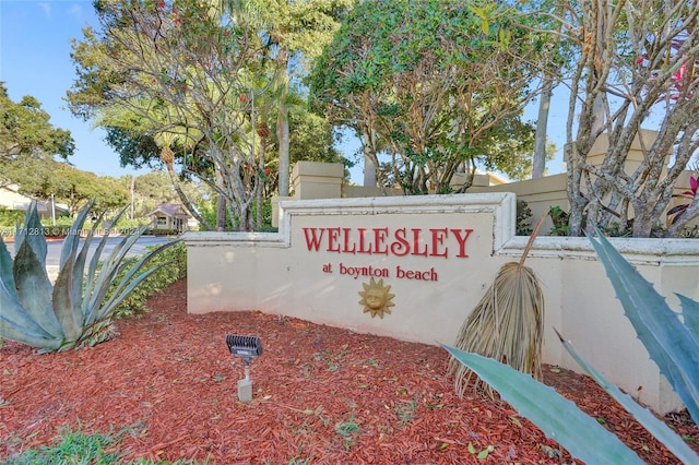 view of community sign