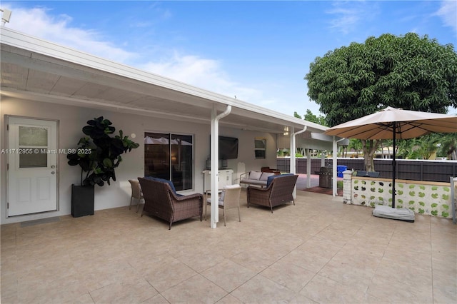 view of patio with outdoor lounge area