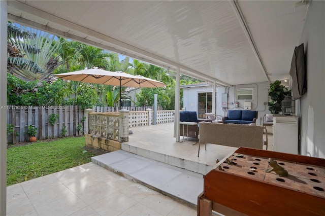 view of patio featuring an outdoor living space