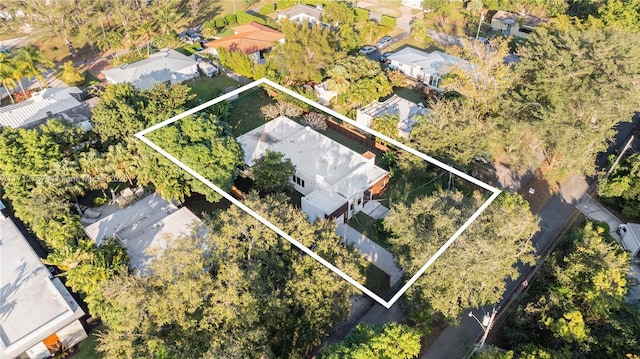 birds eye view of property with a residential view