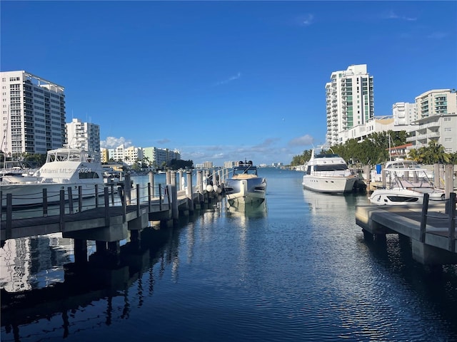 exterior space featuring a dock