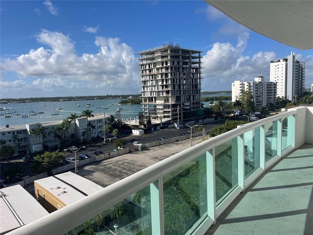 balcony with a water view