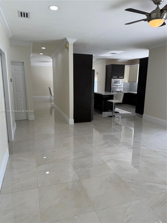 interior space with crown molding