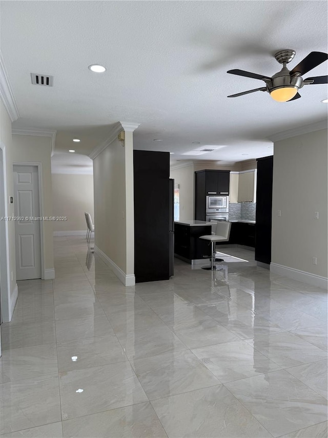 interior space featuring ornamental molding